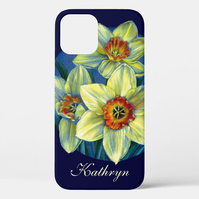 Daffodiles jaune bleu coque de ressort personnalis (Verso)