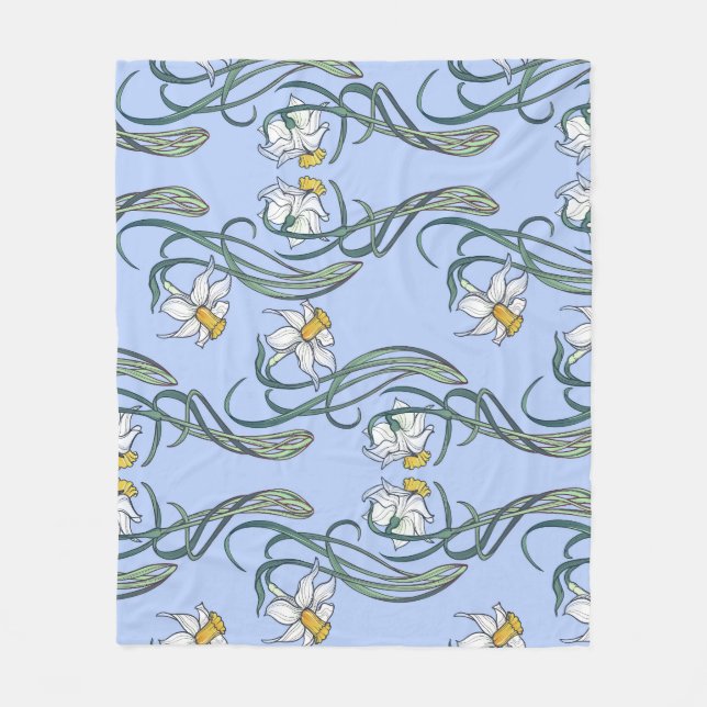 Daffodils Art: Nouveau Spring Fleecedecke (Vorderseite)