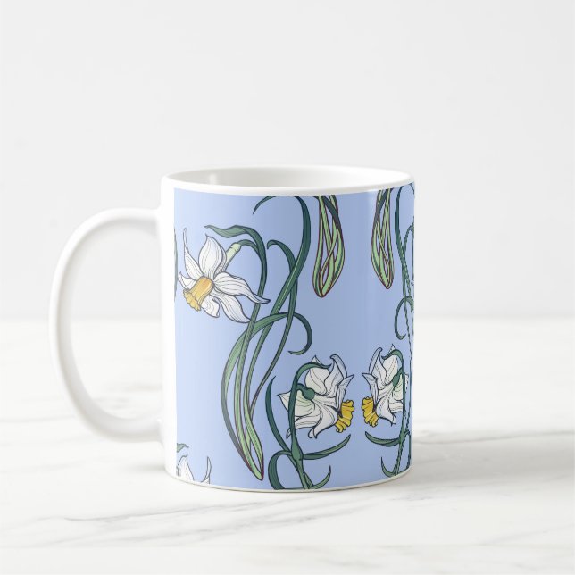 Daffodils Art: Nouveau Spring Kaffeetasse (Links)