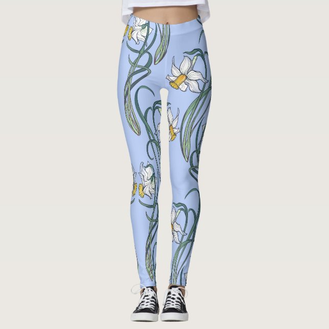 Daffodils Art: Nouveau Spring Leggings (Vorderseite)