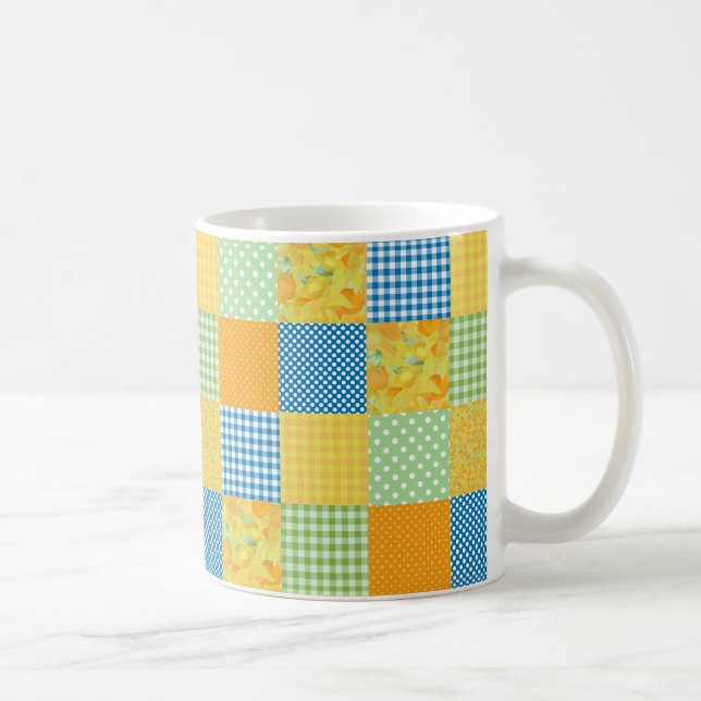 Daffodils Coffee Tasse: Country Style Imitate-Patc Kaffeetasse (Rechts)