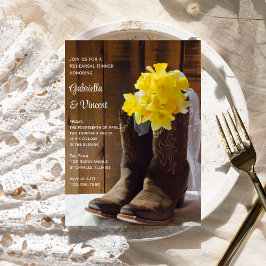Daffodils Cowboy Boots Hochzeit Probe Dinner Einladung