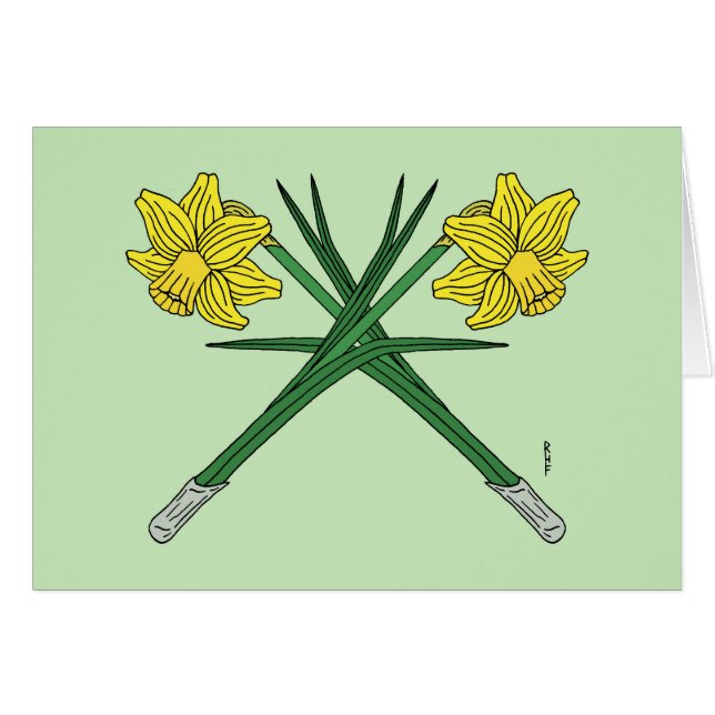 Daffodils Crossed Greeting Card (Vorderseite (Horizontal))