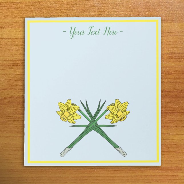 Daffodils Crossed Notizblock (Daffodils Crossed Notepad on Desk)