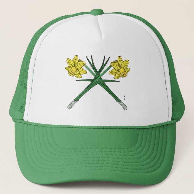 Daffodils Crossed Truckerkappe (Vorderseite)