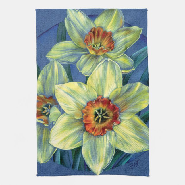 "Daffodils - les joies du printemps" serviette de  (Vertical)