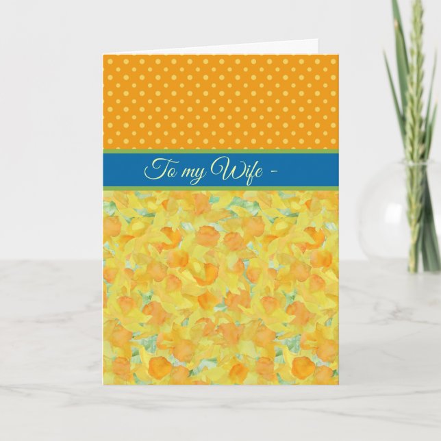 Daffodils, mars carte d'anniversaire pour femme (Devant)