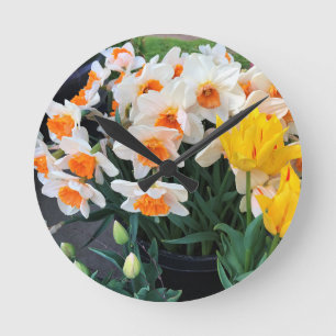 Daffodils & Tulips, Oregon Runde Wanduhr