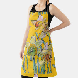 Daffodin Aquarell Blume Gelbe Schürze