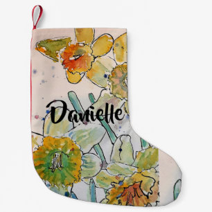 Daffodin Blume Aquarell Blumenbezeichnungen Strump Kleiner Weihnachtsstrumpf