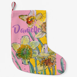 Daffodin Blume Aquarell Blumenbezeichnungen Strump Kleiner Weihnachtsstrumpf