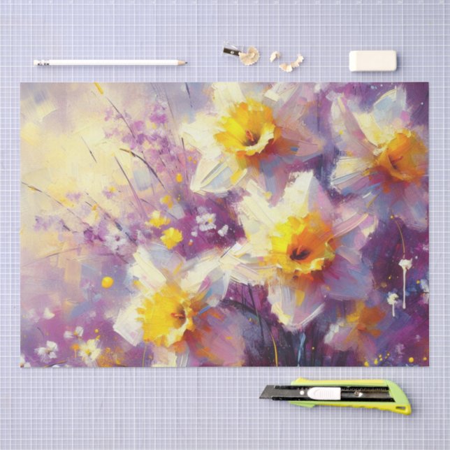 Daffodin Lila Gelbfärbung Seidenpapier (Handwerk)