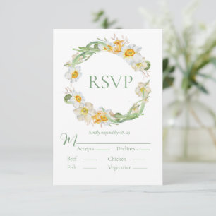 Daffodique blanc et jaune Floral Green RSVP