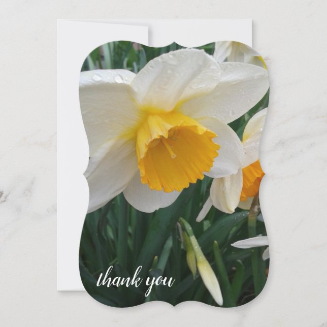 Daffodique Carte de remerciements à fleurs (Devant)