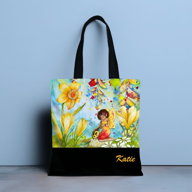 Daffodique Pixie Aquarelle Sac fourre-tout personn (Créateur téléchargé)