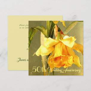 Daffodiques Faire-part de mariage doré