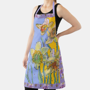 Daffodische Aquarellfarben Blume Schürze