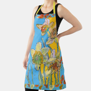 Daffodische Aquarellfarben Blume Schürze