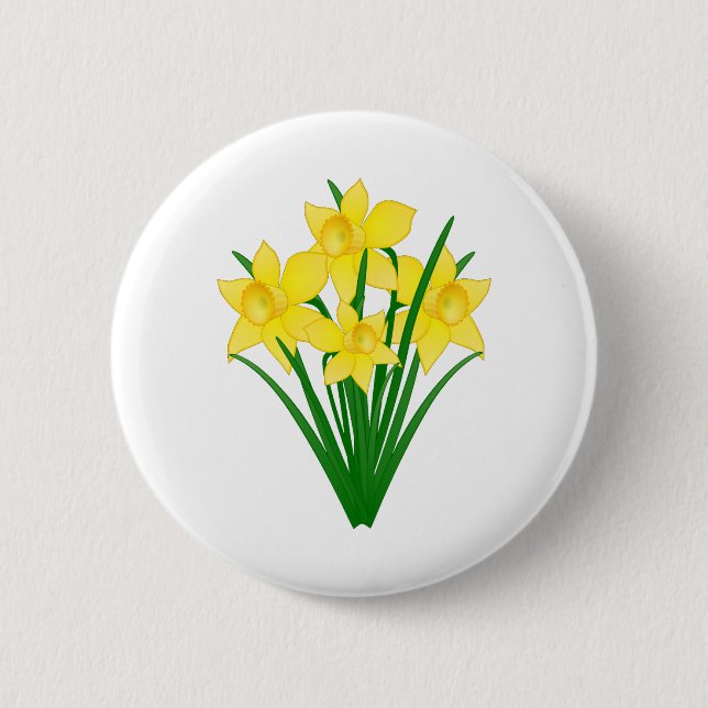 Daffodische Blume Button (Vorderseite)