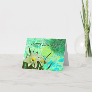 Daffodische Blume Gelbweißer Garten Geburtstagskar Dankeskarte