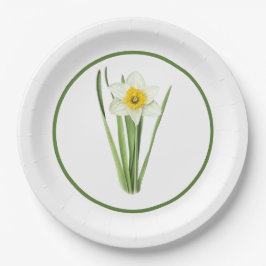 Daffodische Blume grenzt an botanische Kunst Pappteller