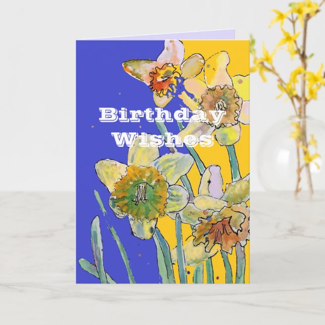 Daffodische Blume Wasserfarben Gelbe Frühling Kuns Karte (Gelbe Blume)