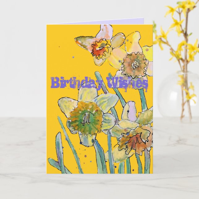 Daffodische Blume Wasserfarben Gelbe Frühling Kuns Karte (Gelbe Blume)