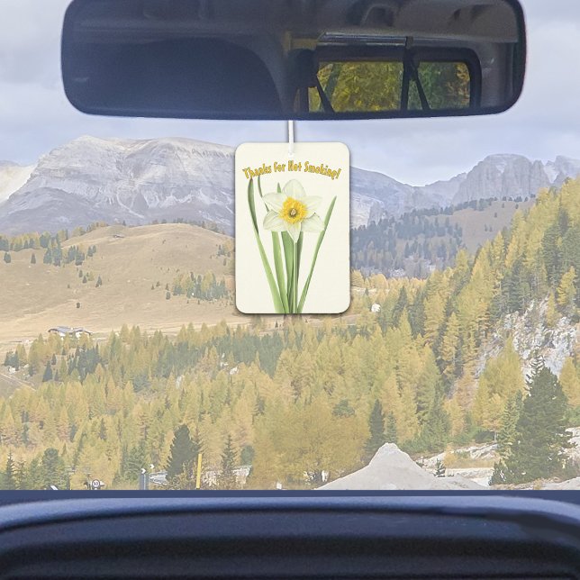 Daffodische Frühlingsstiftung Blume Botanische Kun Autolufterfrischer (Personalized Daffodil Spring Flower Botanical Art Painting Air Freshener for Car or Home)