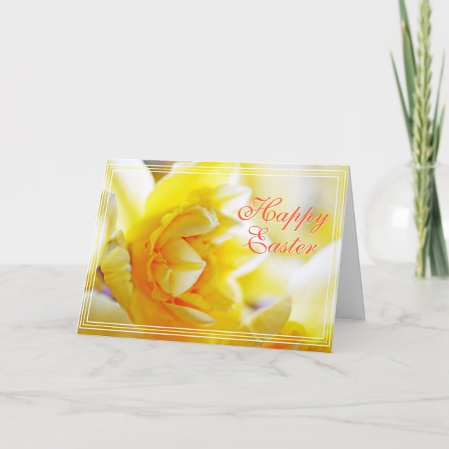 Daffodische Osterkarte Karte (Vorderseite)