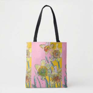 Daffodische Wasserfarben-Blüte Damen Tote Tasche