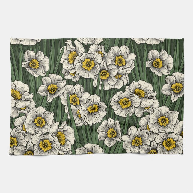 Daffodischer Garten Geschirrtuch (Horizontal)
