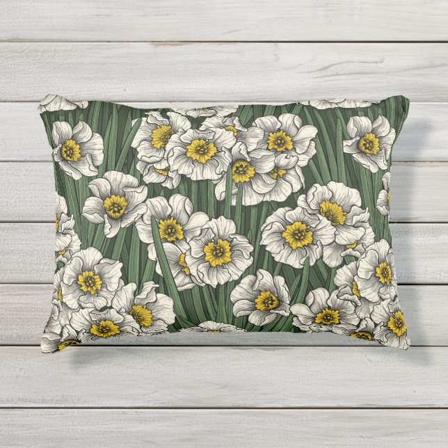 Daffodischer Garten Kissen Für Draußen (Vorderseite)
