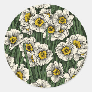 Daffodischer Garten Runder Aufkleber