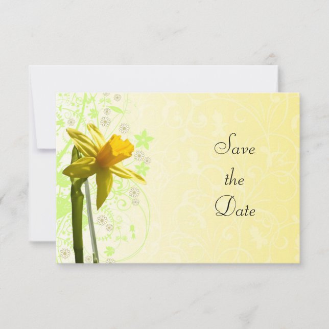 Daffodischer Gelbblütenfrühling Save The Date (Vorderseite)
