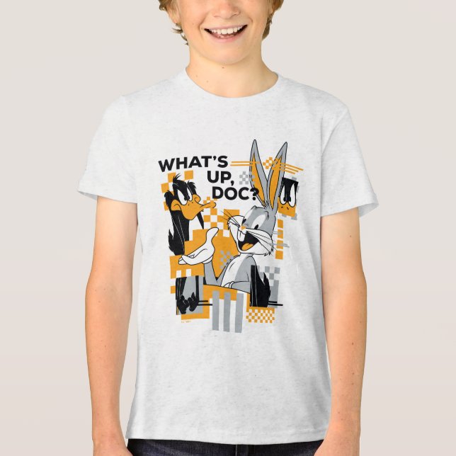 DAFFY DUCK™ & BUGS BUNNY™ Glitch Tri-Blend Shirt (Vorderseite)