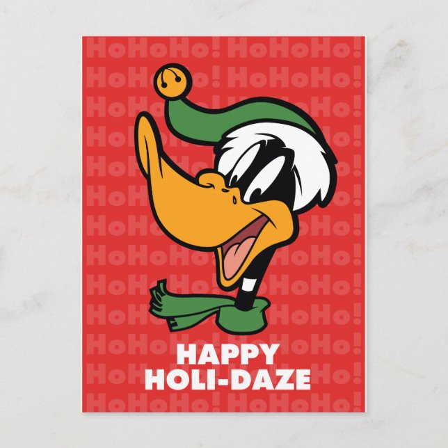 DAFFY DUCK™ "Happy Holi-Daze" Feiertagspostkarte (Vorderseite)