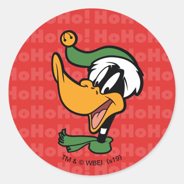 DAFFY DUCK™ "Happy Holi-Daze" Runder Aufkleber (Vorderseite)