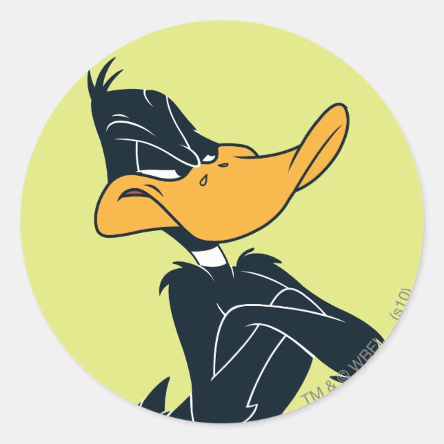 DAFFY DUCK™ mit überquerten Waffen Runder Aufkleber (Vorderseite)