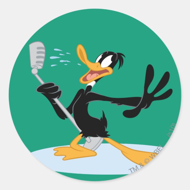 DAFFY DUCK™ Singing Runder Aufkleber (Vorderseite)