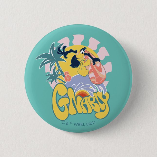 DAFFY DUCK™ Surfing - Gnarly Button (Vorderseite)