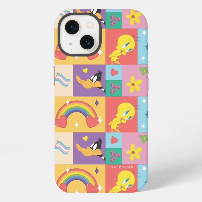 DAFFY DUCK™ & TWEETY™ - Pride-Muster iPhone Hülle (Rückseite)