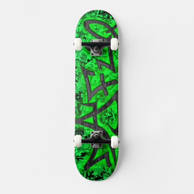 Dafuq Straßen-Verfasser-Grün auf grünem Skateboard (Vorderseite)
