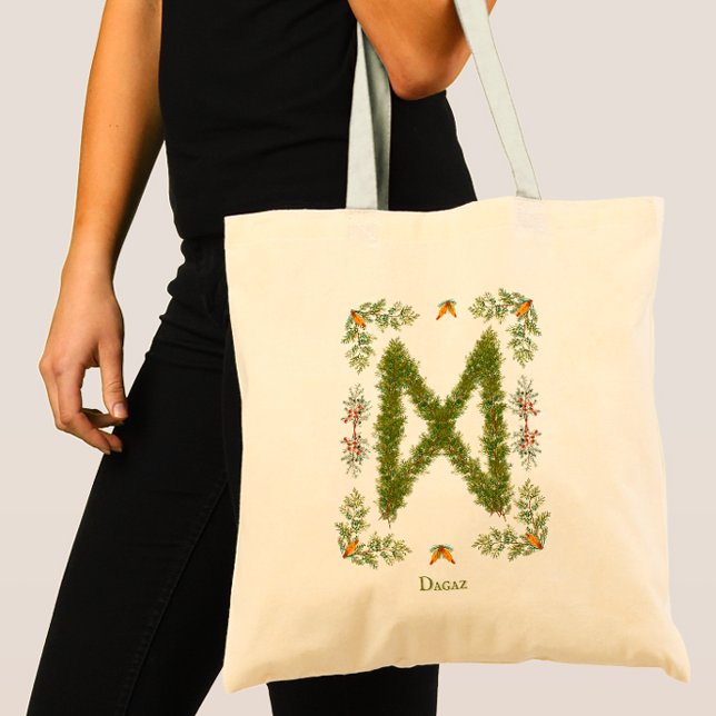Dagaz Rune in Evergreen Branchen Personalisiert Tragetasche (Von Creator hochgeladen)