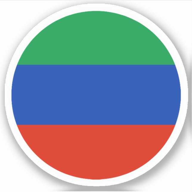 Dagestan-Flagge Rund Aufkleber (Vorderseite)