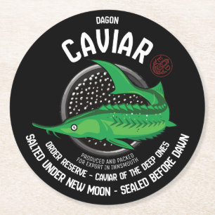 Dagon Caviar - Abyssal Luxus aus Innsmouth Runder Pappuntersetzer