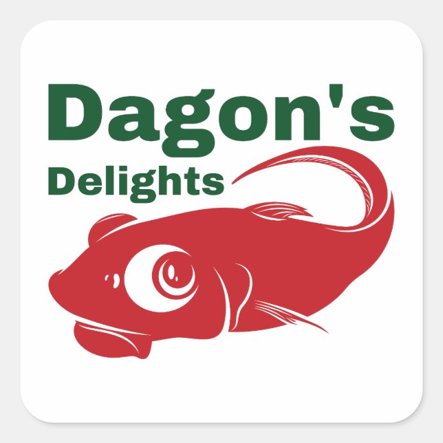 Dagon's Delights Seafood Quadratischer Aufkleber (Vorderseite)