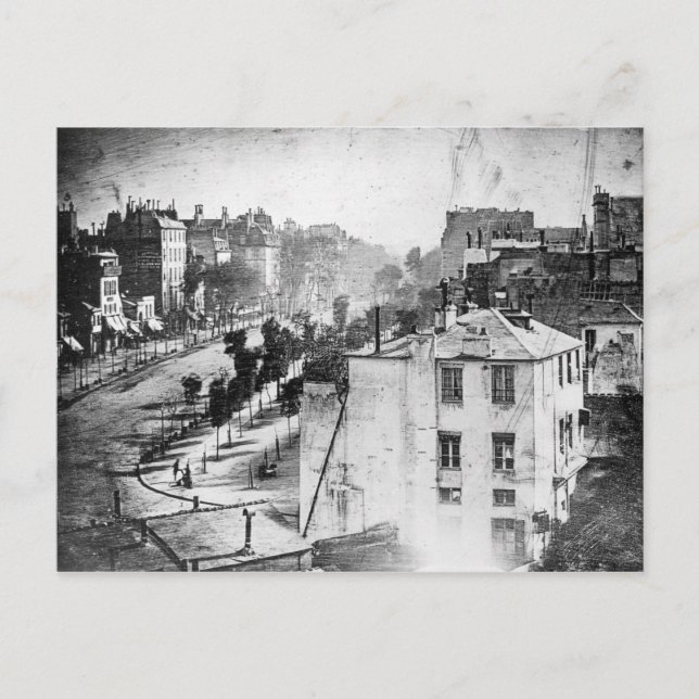 Daguerre Boulevard du Temple Erstes Foto Postkarte (Vorderseite)