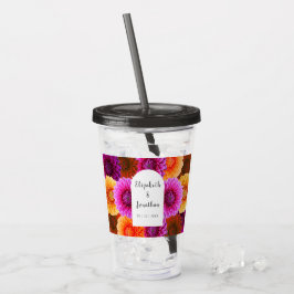 Dahlia Autumn Floral Wedding Acryltrinkbecher