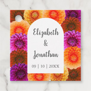 Dahlia Autumn Floral Wedding Geschenkanhänger