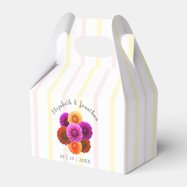 Dahlia Autumn Floral Wedding Geschenkschachtel (Vorderseite)